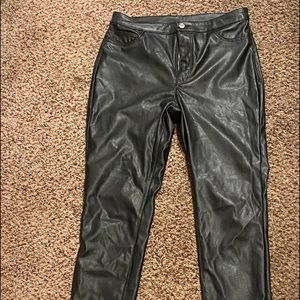 Faux leather pants